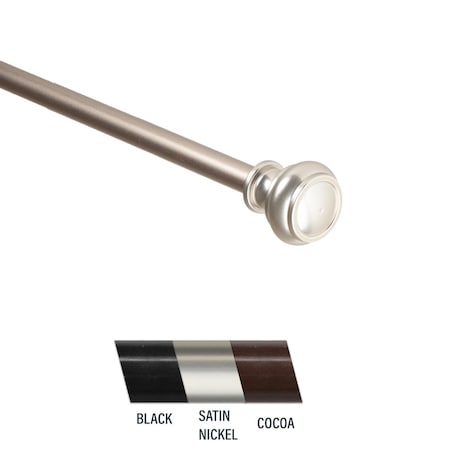 Central Design Kanne 0.44 in. Curtain Rod, 28-48 in. - Satin Nickel CE436864